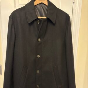 Lauren Ralph Lauren Navy Wool Walking Coat - 44L (Long) - Quilted Lining - EUC